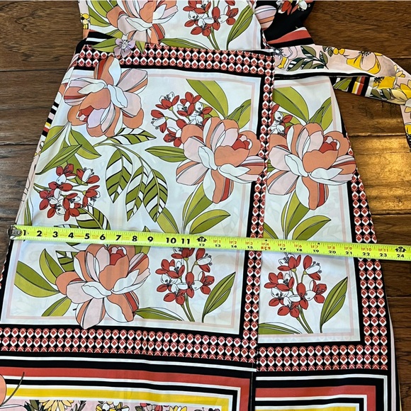 Who What Wear Maxi Floral Wrap Dress Size Small Scarf Print Long Length Colorful - Picture 16 of 16